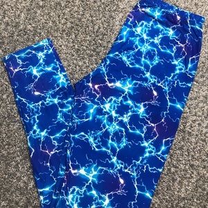 Blue lightning leggings